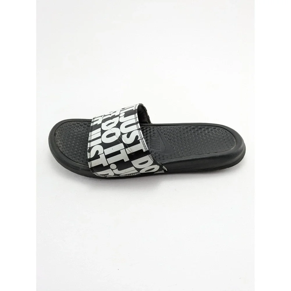 Mens Nike Black White‎ Benassi Just Do It Logo Print Sandals 631261-024 Size 9